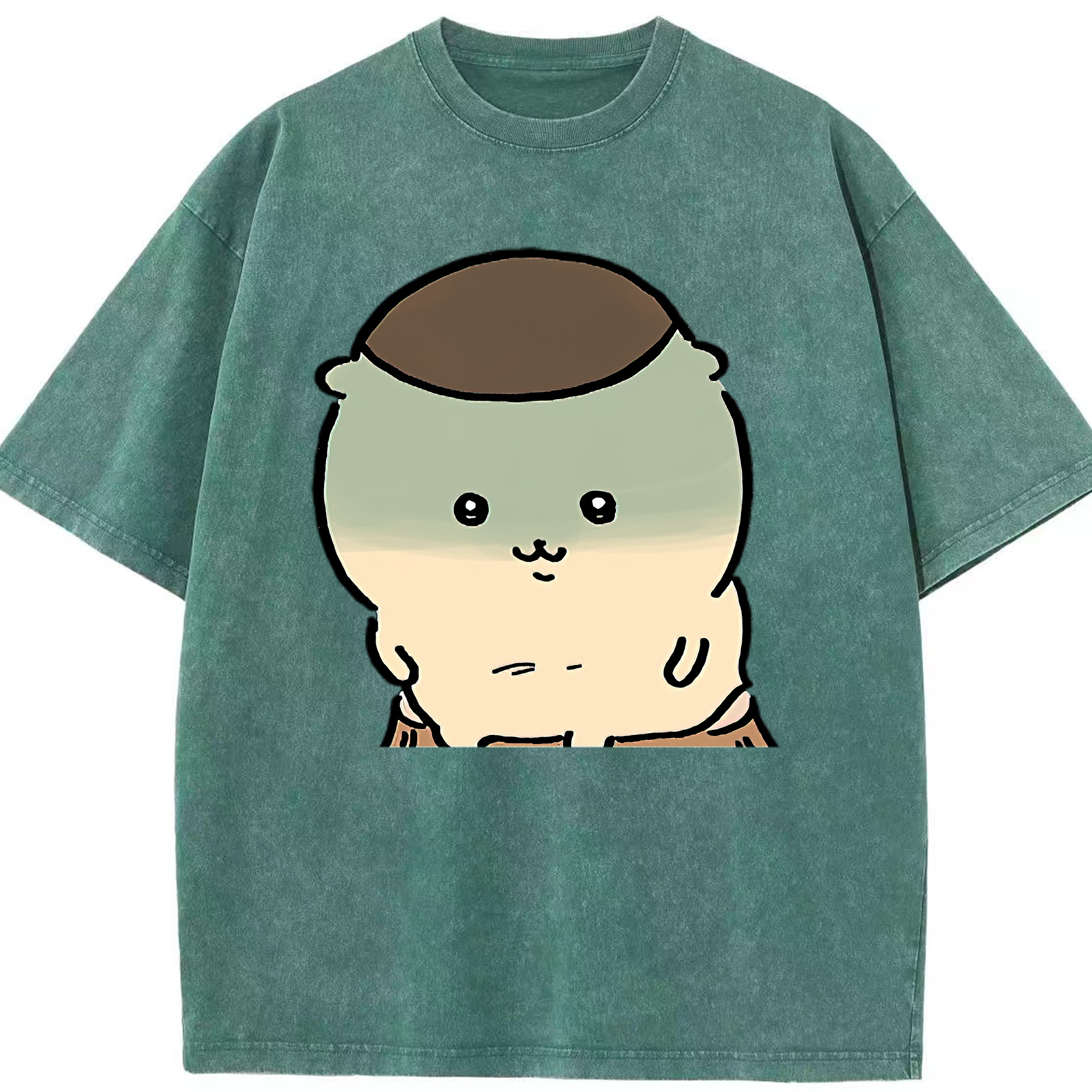 （画像用） ちいかわ くりまんじゅう Chii-kawa kuri manjū 綿100% ヴィンテージ風 半袖Tシャツ（フロントプリント）
